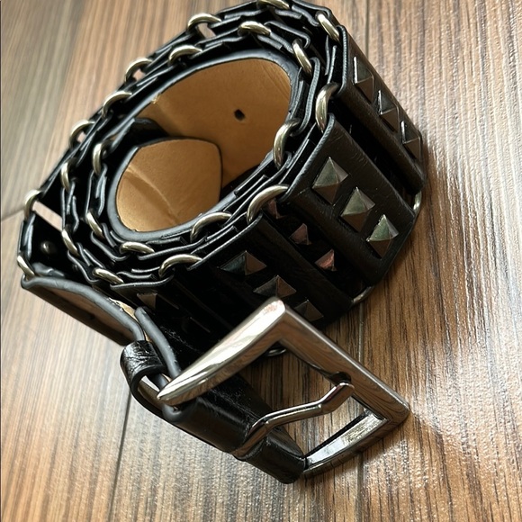 Accessories - Black Studded Vegan Leather Belt